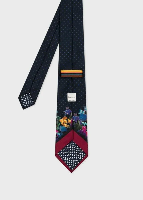 Paul Smith Ties 039Garden039 Silk Tie Black 8211 Mens