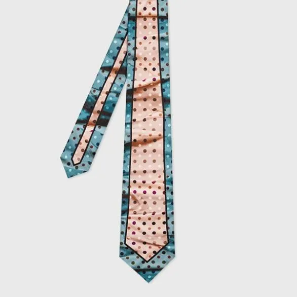 Paul Smith Ties Contrast Silk Tie Blue 8211 Mens