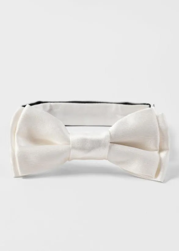 Paul Smith Ties PreTied Silk Bow Tie White 8211 Mens