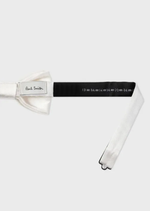 Paul Smith Ties PreTied Silk Bow Tie White 8211 Mens