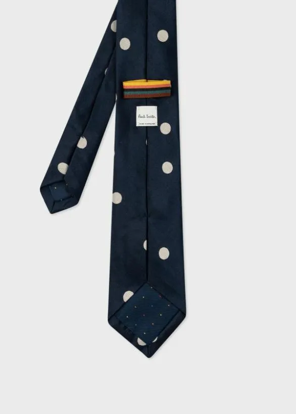 Paul Smith Ties Silk Polka Dot Tie Dark Navy 8211 Mens