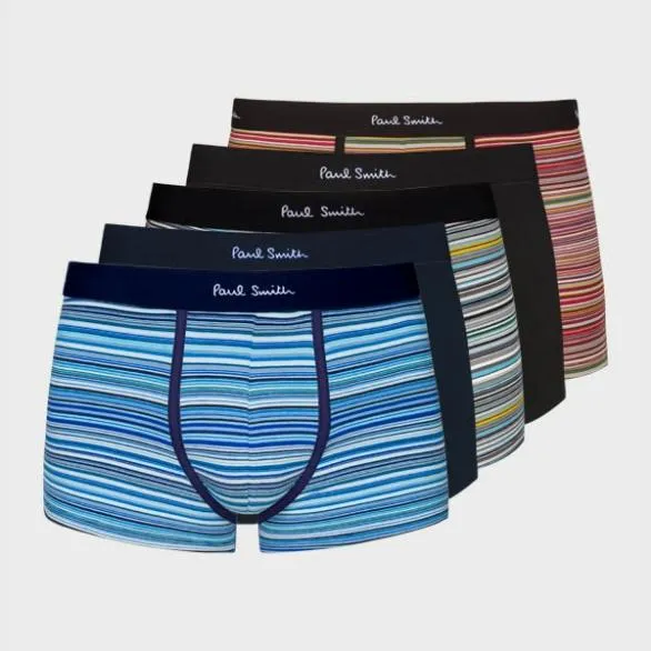 Paul Smith Underwear 039Signature Stripe039 And Plain Boxer Briefs Five Pack Signature Stripe 8211 Mens