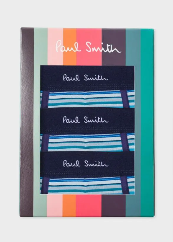 Paul Smith Underwear 039Signature Stripe039 LowRise Boxer Briefs Three Pack Blue 8211 Mens