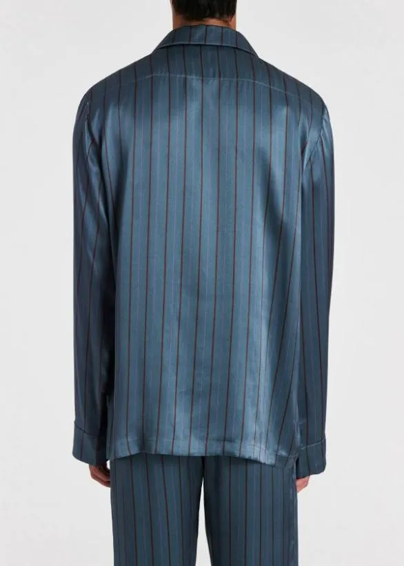 Paul Smith Underwear Silk Stripe Pyjamas Teal 8211 Mens