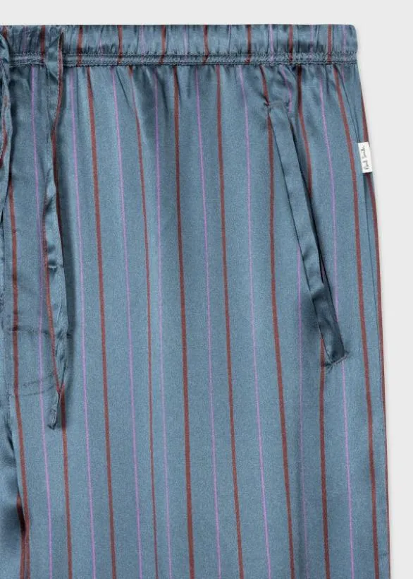 Paul Smith Underwear Silk Stripe Pyjamas Teal 8211 Mens