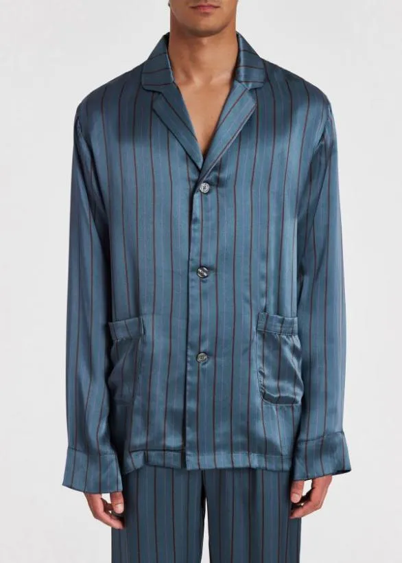 Paul Smith Underwear Silk Stripe Pyjamas Teal 8211 Mens