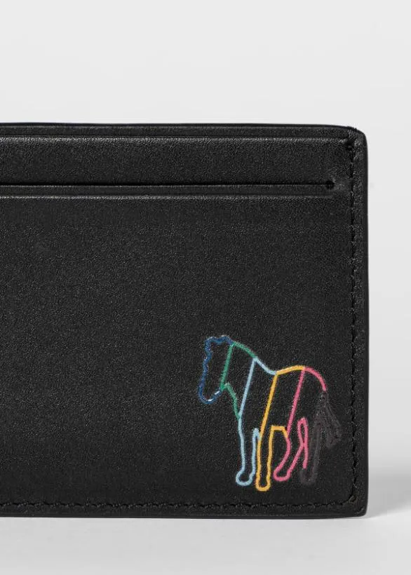 Paul Smith Wallets 039Broad Stripe Zebra039 Card Holder Black 8211 Mens