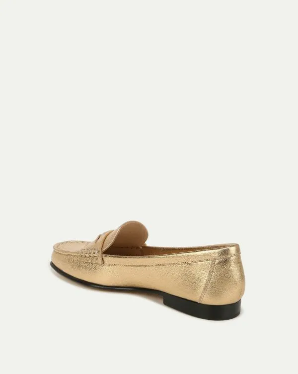 Penny Metallic Leather Loafer Gold Women Veronica Beard Shoes Penny Metallic Leather Loafer Gold Women Veronica Beard Shoes