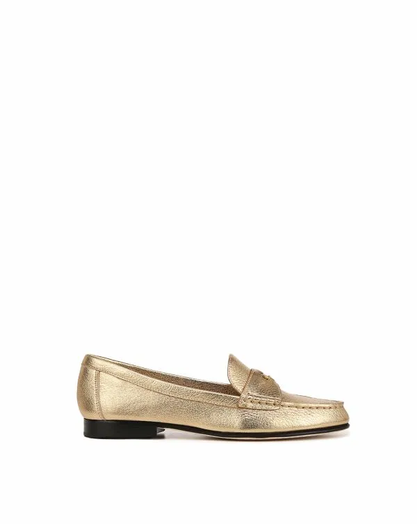 Penny Metallic Leather Loafer Gold Women Veronica Beard Shoes Penny Metallic Leather Loafer Gold Women Veronica Beard Shoes