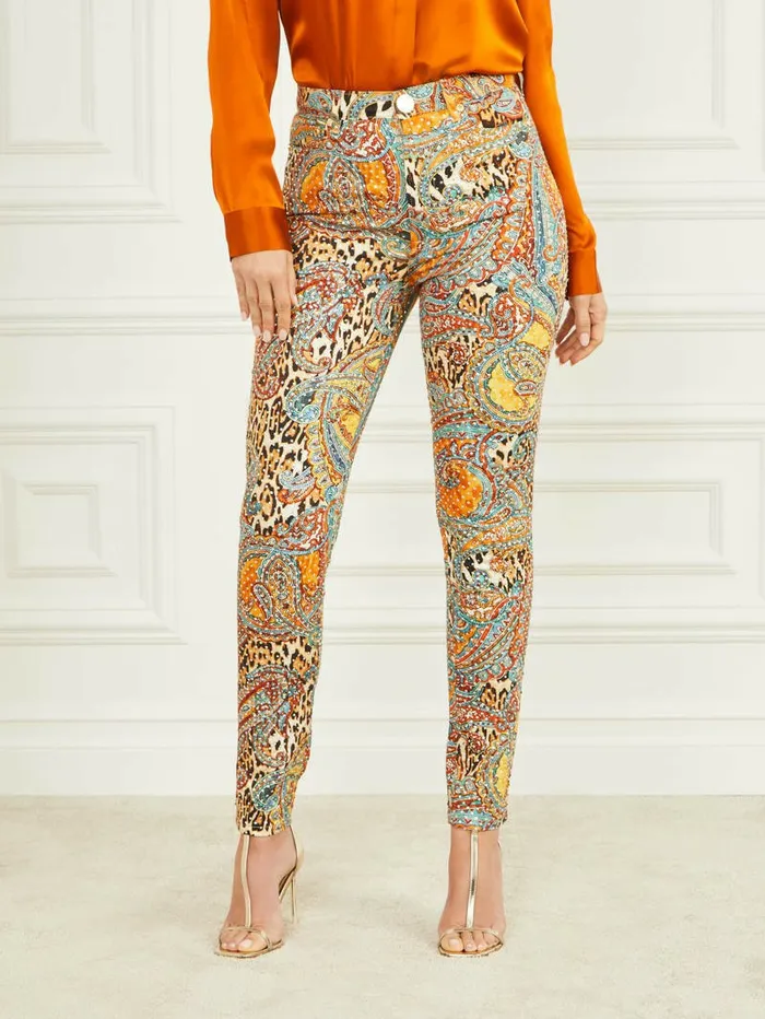 Phoenix Rising Stiletto No 97 Skinny Jeans Phoenix Rising Print Bottoms GUESS Women