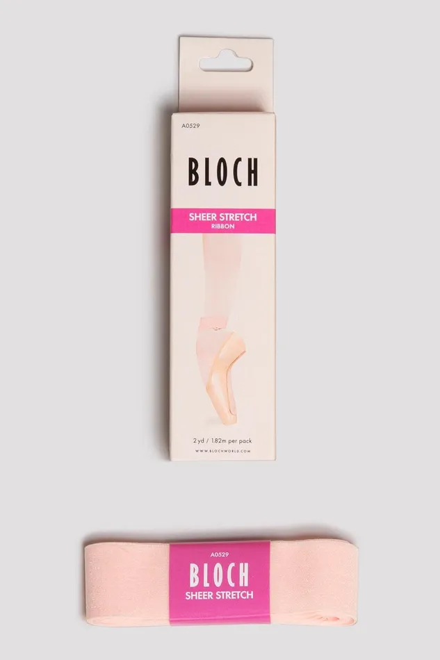 Pointe Shoe Essentials Sheer Stretch Ribbon Sheer Pink Bloch Accessories