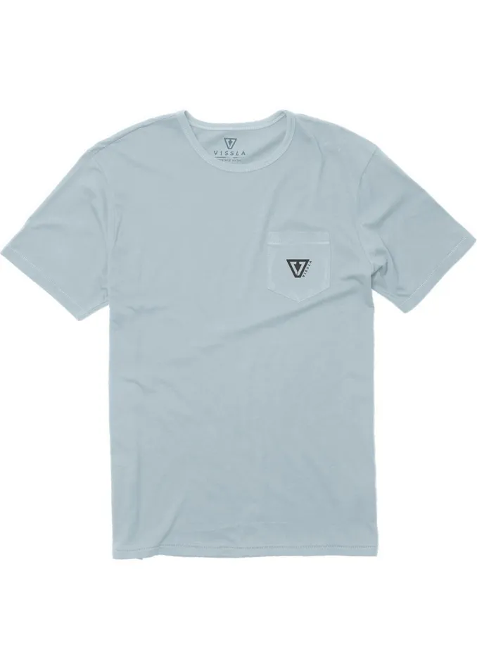 Premium Tees Vissla Men Established Premium Pkt Tee Chambray