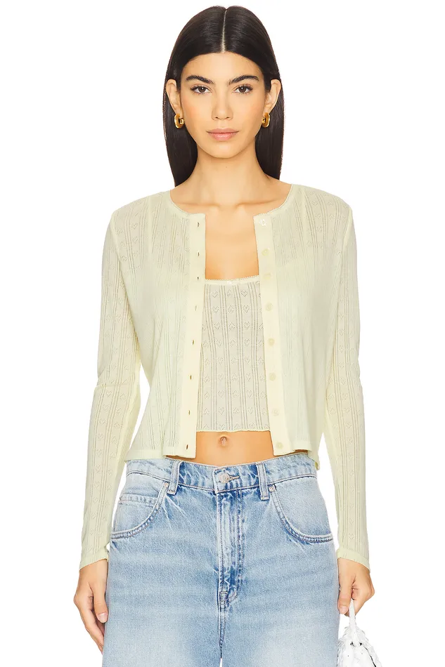 Presley Cardigan Butter Yellow Women Lovers and Friends Tops