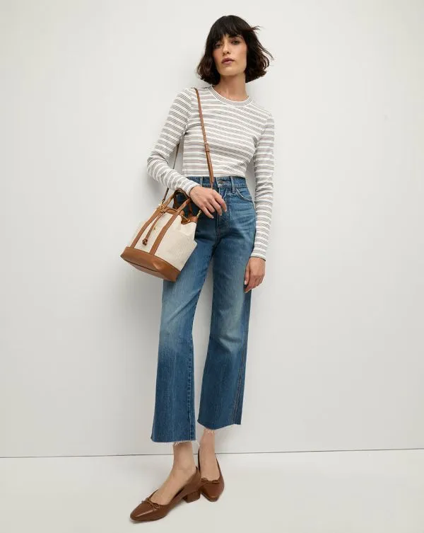 Pruitt LongSleeve Tee Offwhite Multi Women Veronica Beard Tops