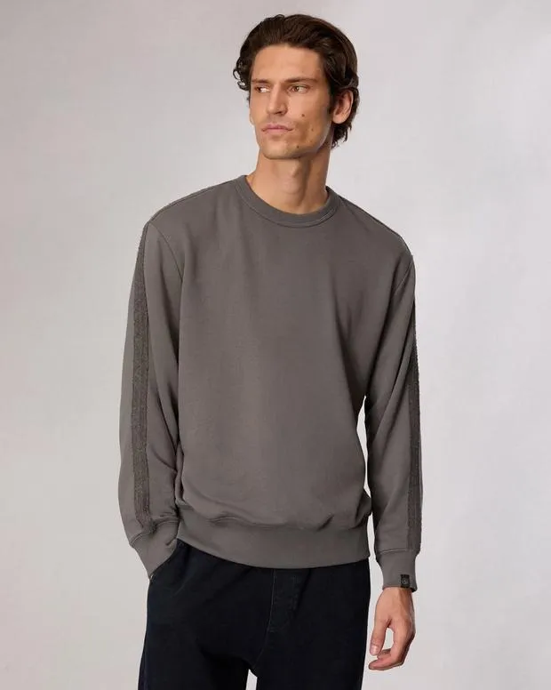 rag and bone RawEdge Cotton Sweatshirt BrownSmoke Grey Men SweatersSuiting