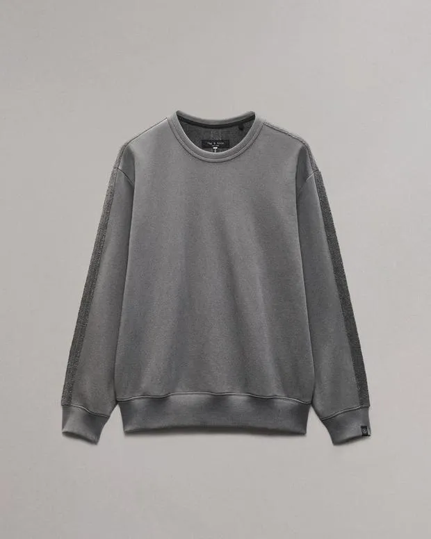 rag and bone RawEdge Cotton Sweatshirt BrownSmoke Grey Men SweatersSuiting