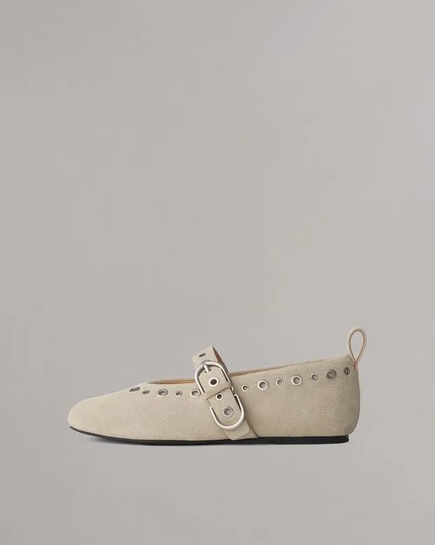 rag and bone Spire Mary Jane Shoes Light Sand Suede Women Flats