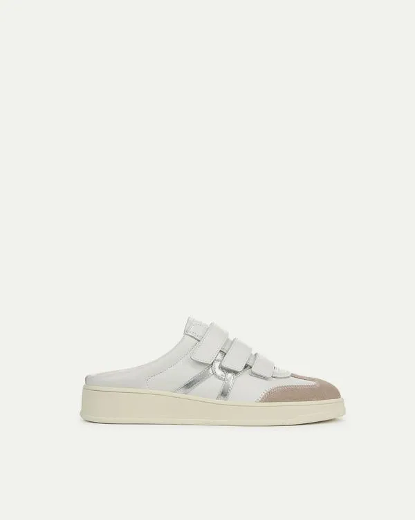 Reagan Velcro Mule Whiteandsilver Women Veronica Beard Shoes