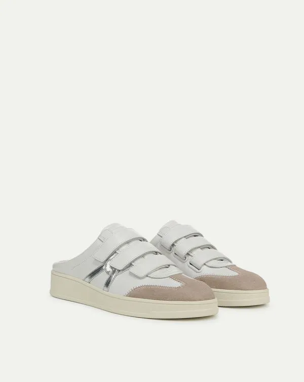 Reagan Velcro Mule Whiteandsilver Women Veronica Beard Shoes