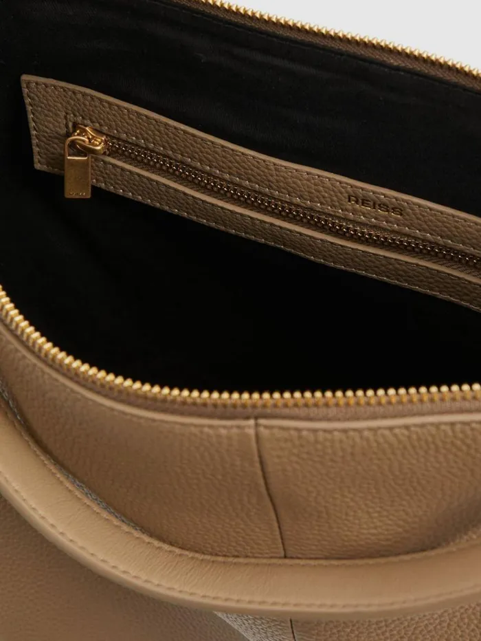 REISS Bags and Purses Women Grained Leather Tote Bag Taupe