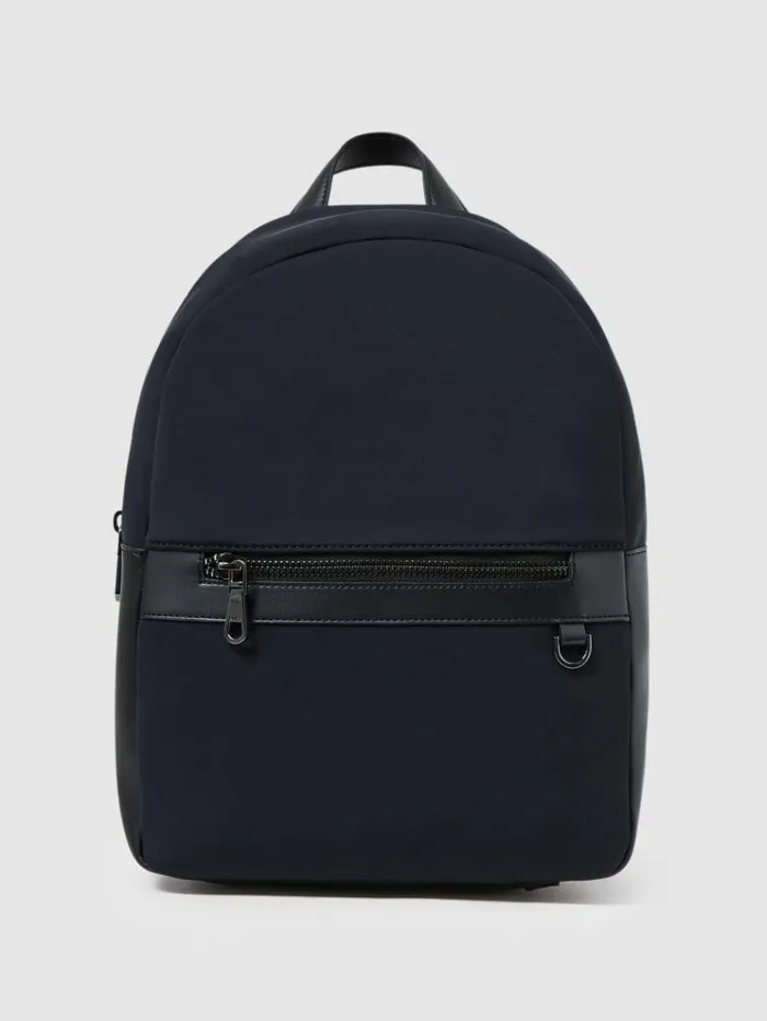 REISS Bags Men Neoprene Zipped Backpack Dark Navy