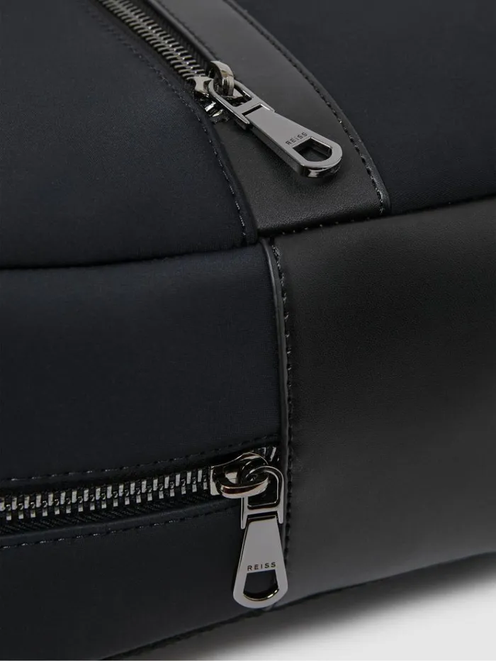 REISS Bags Men Neoprene Zipped Backpack Dark Navy