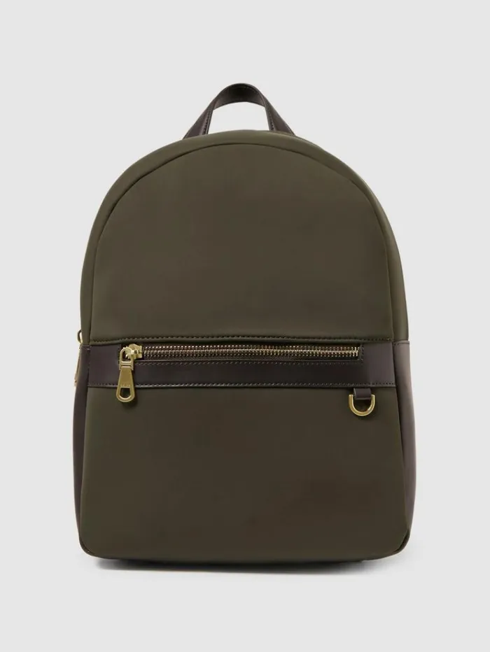 REISS Bags Men Neoprene Zipped Backpack Khaki