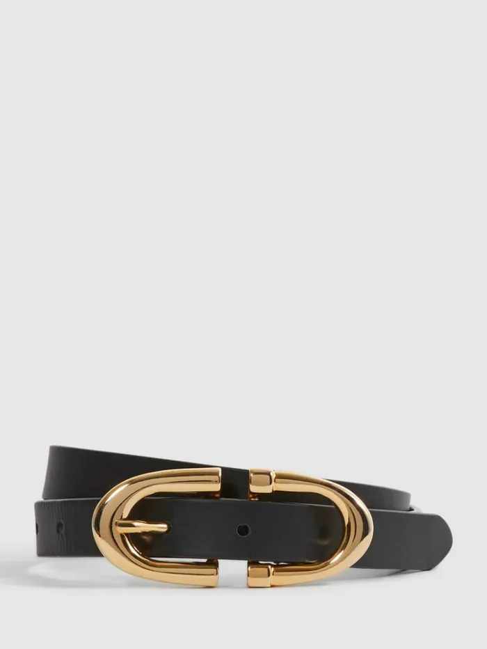 REISS Belts Women Horseshoe Belt Black