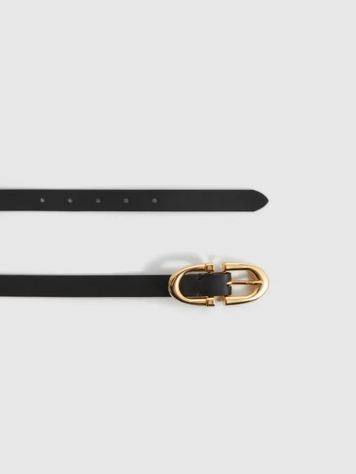 REISS Belts Women Horseshoe Belt Black