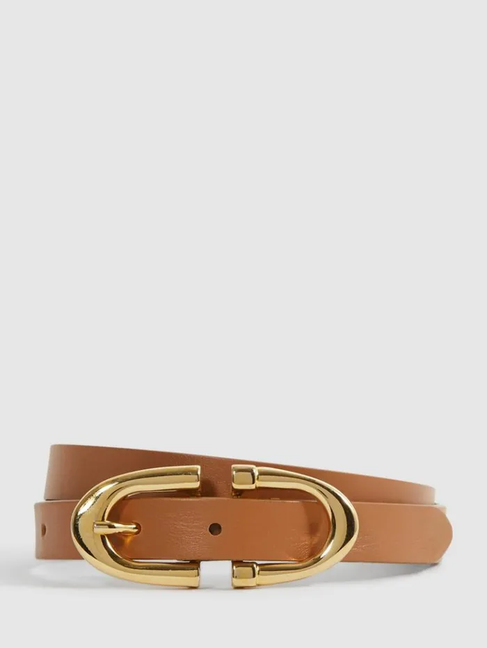 REISS Belts Women Horseshoe Belt Tan