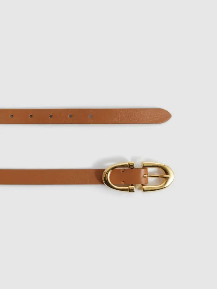 REISS Belts Women Horseshoe Belt Tan