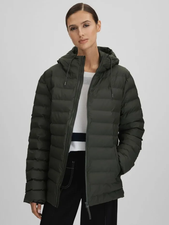 REISS Blazers and Jackets Women Rains Hooded Puffer Jacket Green