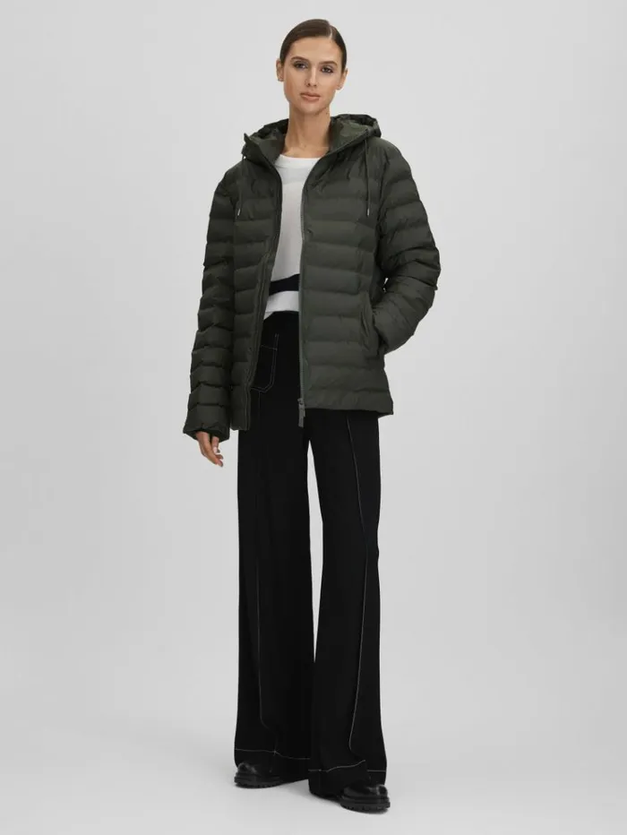REISS Blazers and Jackets Women Rains Hooded Puffer Jacket Green