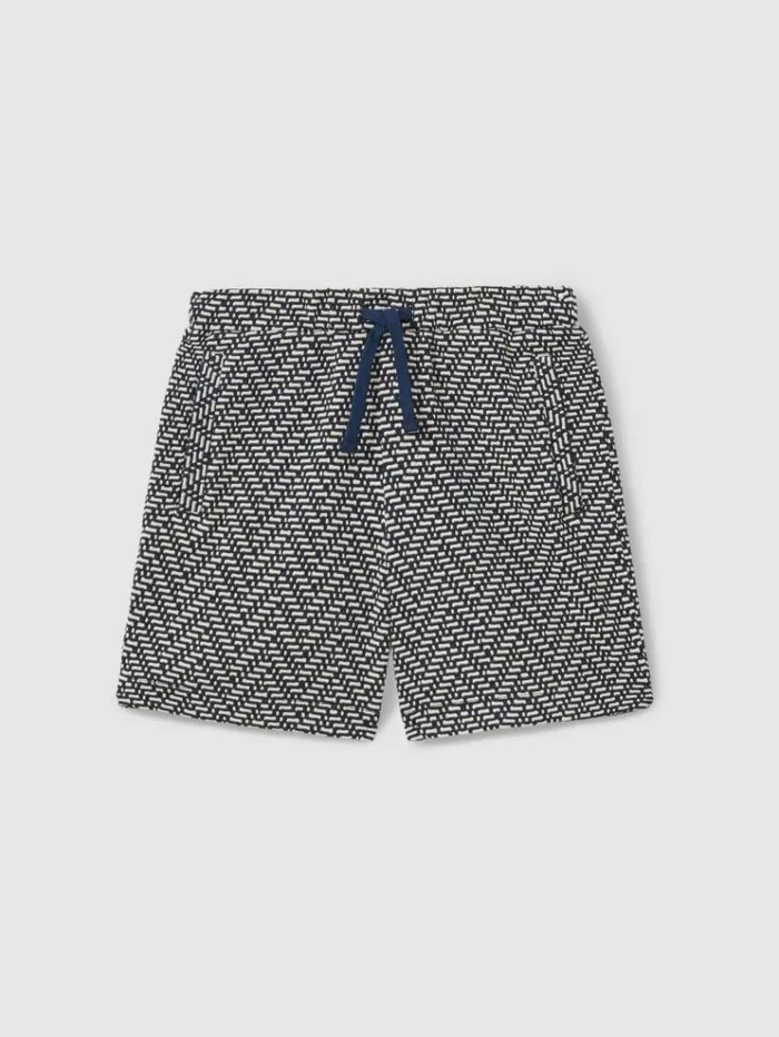 REISS CoOrds Children ZigZag Drawstring Waist Shorts Navy