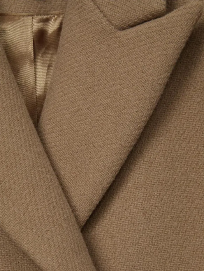 REISS Coats and Jackets Children Mid Length Wool Blend Coat Camel