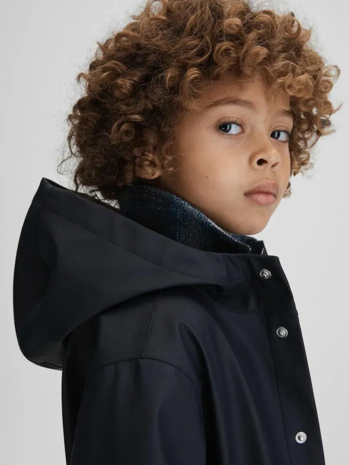 REISS Coats and Jackets Children Water Repellent Hooded Coat Navy