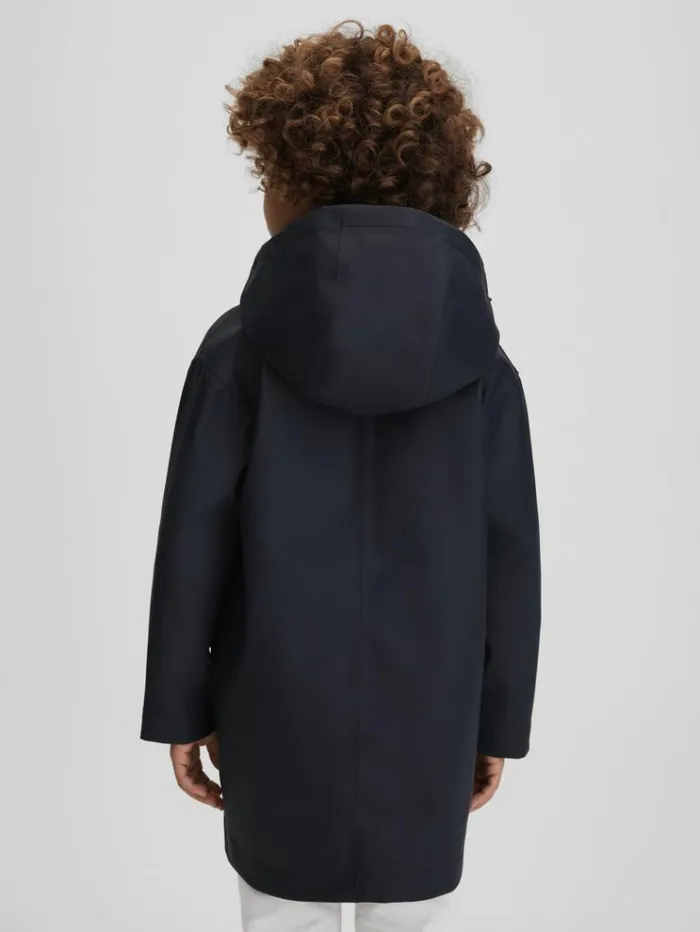 REISS Coats and Jackets Children Water Repellent Hooded Coat Navy