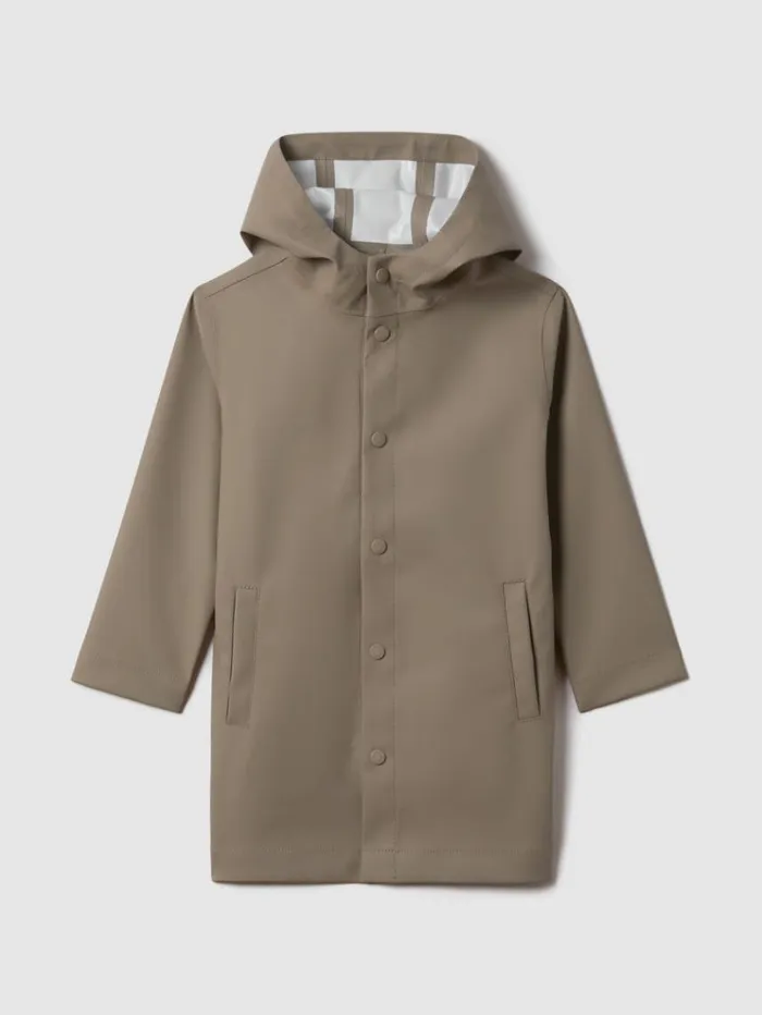REISS Coats and Jackets Children Water Repellent Hooded Coat Stone