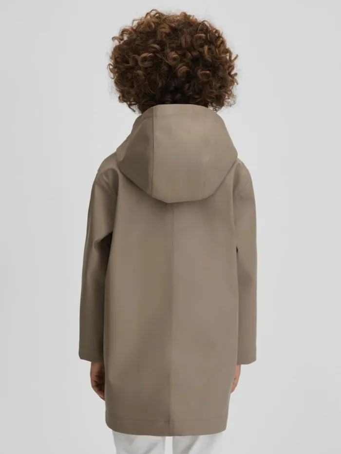 REISS Coats and Jackets Children Water Repellent Hooded Coat Stone