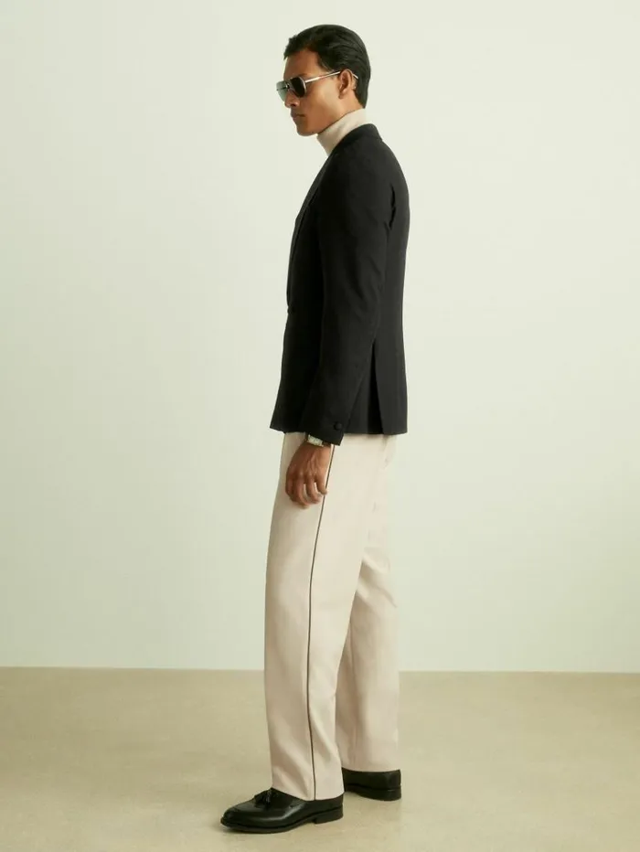REISS Coats and Jackets Men DoubleBreasted Hopsack Tuxedo Jacket Black