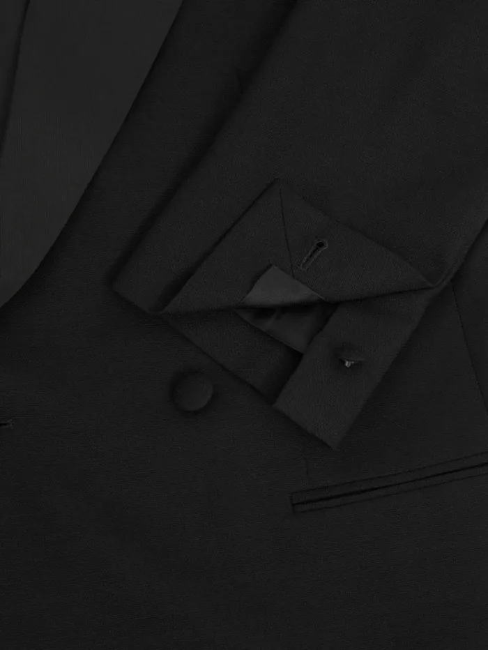REISS Coats and Jackets Men DoubleBreasted Hopsack Tuxedo Jacket Black