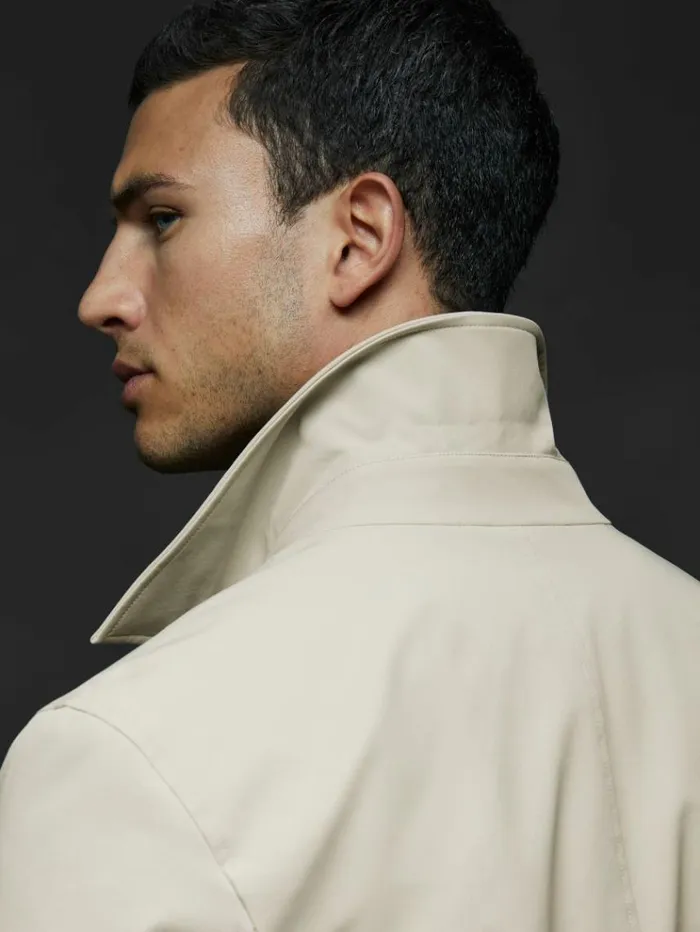 REISS Coats and Jackets Men Elasticated Hem Harrington Jacket Stone