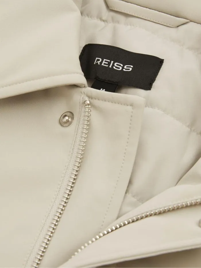 REISS Coats and Jackets Men Elasticated Hem Harrington Jacket Stone