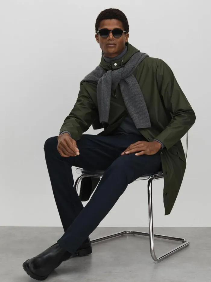 REISS Coats and Jackets Men Rains Fishtail Parka Dark Green
