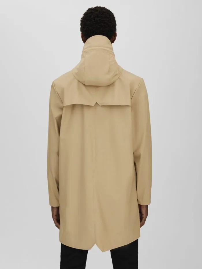 REISS Coats and Jackets Men Rains Longline Hooded Raincoat Sand