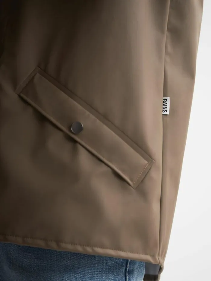 REISS Coats and Jackets Men Rains Unisex Hooded Raincoat Mid Brown