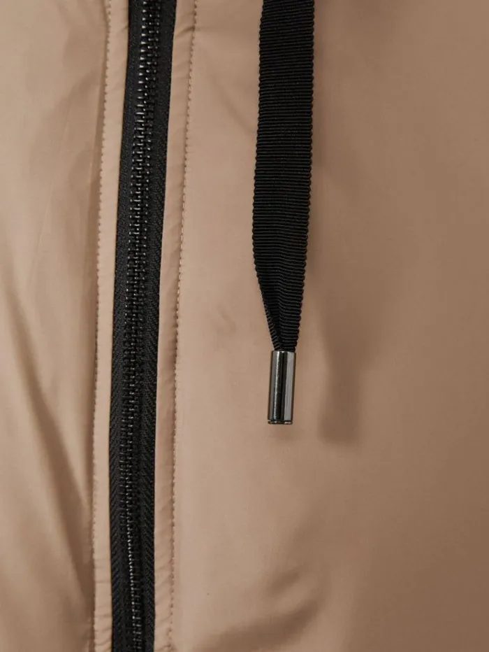 REISS Coats and Jackets Women Padded Hooded Gilet Camel