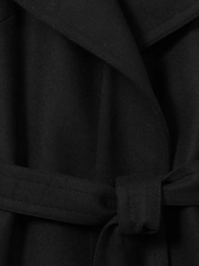 REISS Coats and Jackets Women Wool Blend Belted Double Breasted Coat With Cashmere Black
