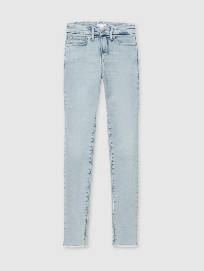 REISS Denim Women Good American SplitHem Skinny Jeans Light Blue