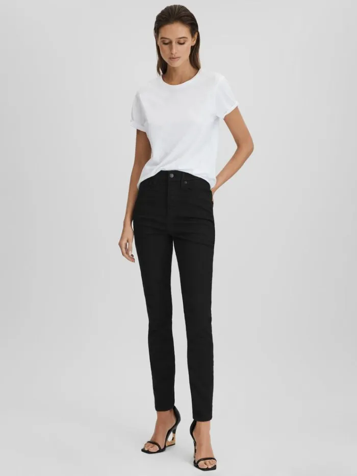 REISS Denim Women Good American Ultra High Skinny Jeans Black